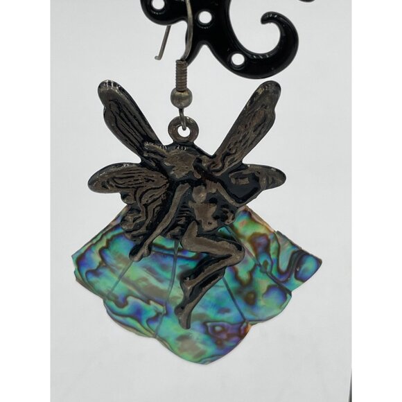 Fairy Wing Earrings With Abalone Shell & Metal Design For Women - Picture 2 of 4